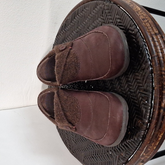 Merrell Andora Womens Sz 8.5 Burgundy Leather Slip On Mule Clog Loafer Shoes - Picture 7 of 11